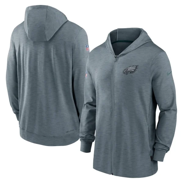 Philadelphia eagles nike sideline team pop full zip hoodie jacket Heather gray