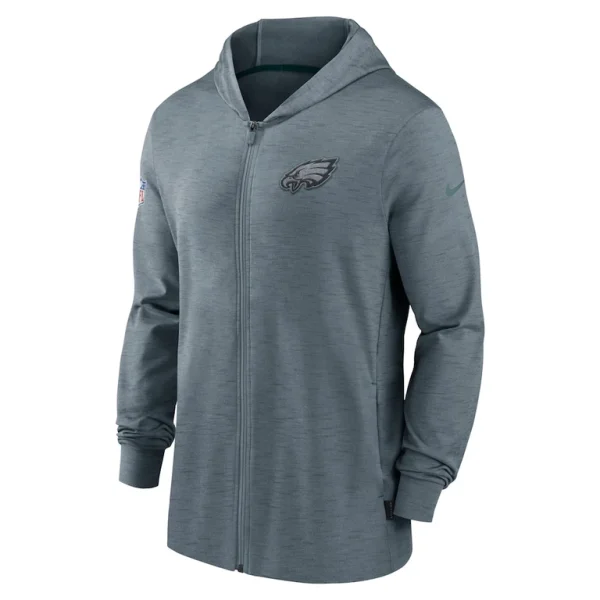 Philadelphia eagles nike sideline team pop full zip hoodie jacket Heather gray M