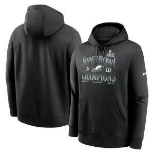 Philadelphia eagles nike super bowl lix champions 90s retro pullover hoodie Black