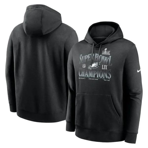 Philadelphia eagles nike super bowl lix champions 90s retro pullover hoodie Black