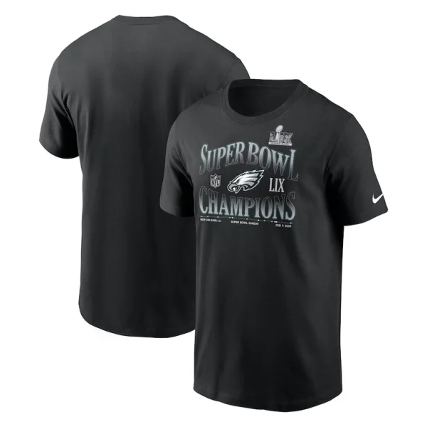 Philadelphia eagles nike super bowl lix champions 90s retro t shirt Black