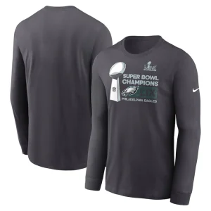 Philadelphia eagles nike super bowl lix champions locker room trophy collection long sleeve t shirt anthracite Multi