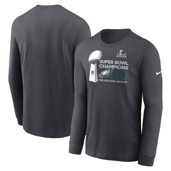 Philadelphia eagles nike super bowl lix champions locker room trophy collection long sleeve t shirt anthracite Multi