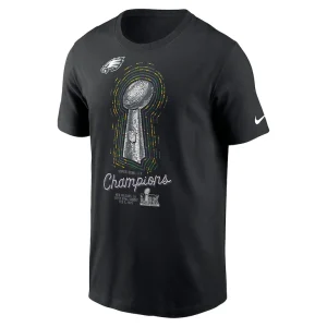 Philadelphia eagles nike super bowl lix champions lombardi trophy t shirt Black M