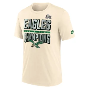 Philadelphia eagles nike super bowl lix champions one temptation tri blend t shirt Cream M