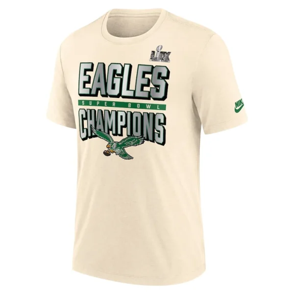 Philadelphia eagles nike super bowl lix champions one temptation tri blend t shirt Cream M