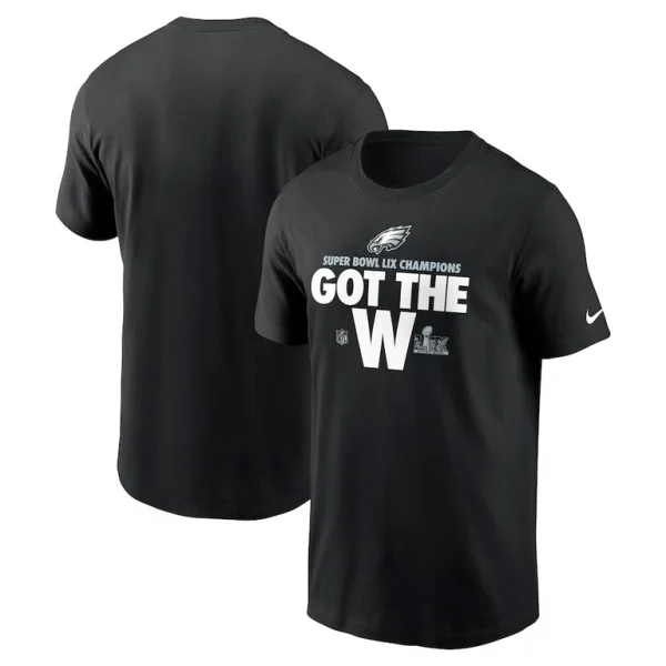 Philadelphia eagles nike super bowl lix champions parade t shirt Black