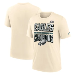 Philadelphia eagles nike super bowl lix champions strong slant tri blend t shirt Cream
