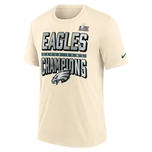 Philadelphia eagles nike super bowl lix champions strong slant tri blend t shirt Cream M