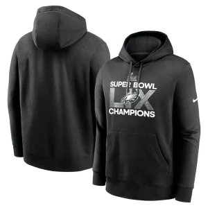 Philadelphia eagles nike super bowl lix champions supplemental pullover hoodie Black