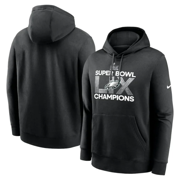 Philadelphia eagles nike super bowl lix champions supplemental pullover hoodie Black