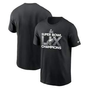 Philadelphia eagles nike super bowl lix champions supplemental t shirt Black