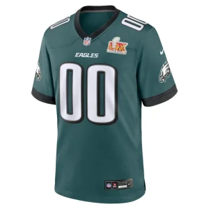 Philadelphia eagles nike super bowl lix custom game jersey Midnight green M