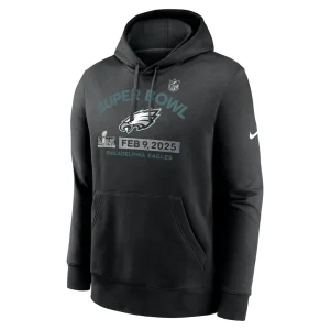 Philadelphia eagles nike super bowl lix fleece pullover hoodie Heather charcoal M