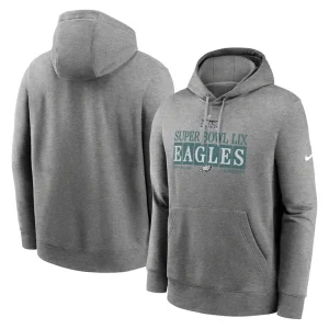 Philadelphia eagles nike super bowl lix nola inspired pullover hoodie Heather gray