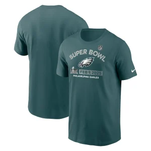 Philadelphia eagles nike super bowl lix team logo t shirt Midnight green