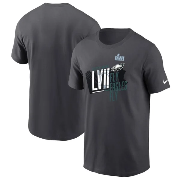 Philadelphia eagles nike super bowl lvii local phrase t shirt anthracite Multi