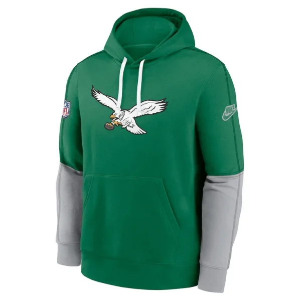 Philadelphia eagles nike throwback logo club tri blend pullover hoodie Kelly green M