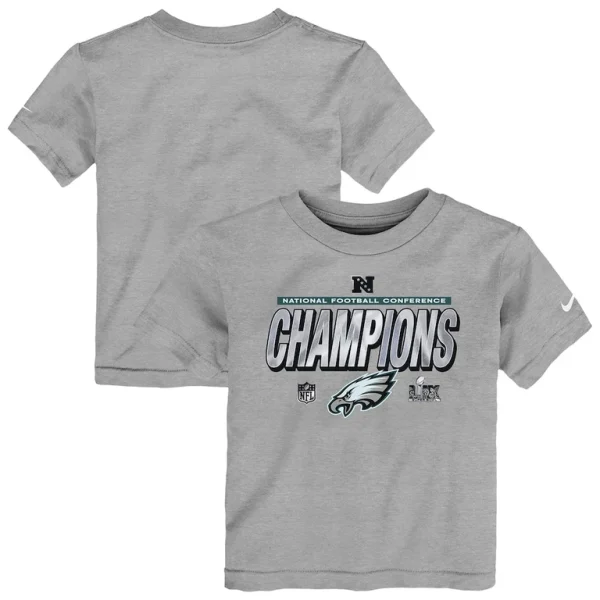 Philadelphia eagles nike toddler 2024 nfc champions locker room trophy collection t shirt Heather gray