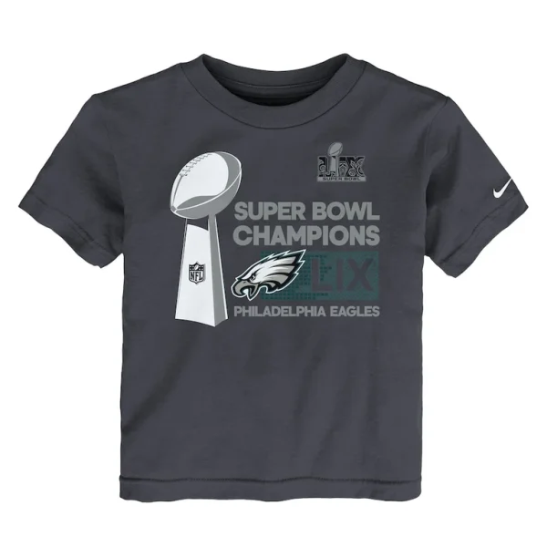 Philadelphia eagles nike toddler super bowl lix champions locker room trophy collection t shirt anthracite Multi 3T
