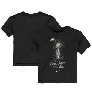 Philadelphia eagles nike toddler super bowl lix champions lombardi trophy t shirt Black
