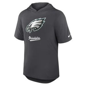 Philadelphia eagles nike tri blend performance hoodie t shirt anthracite Multi M