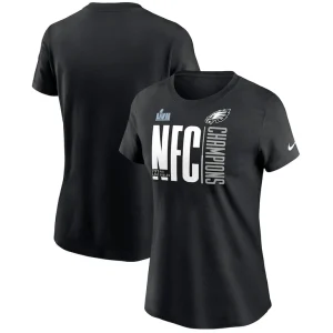 Philadelphia eagles nike womens 2022 nfc champions iconic t shirt Black