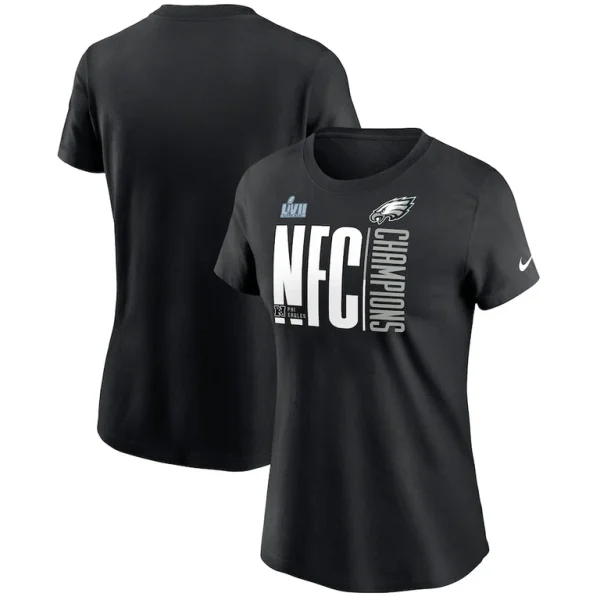 Philadelphia eagles nike womens 2022 nfc champions iconic t shirt Black
