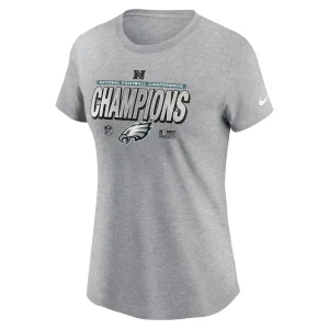 Philadelphia eagles nike womens 2024 nfc champions locker room trophy collection t shirt Heather gray M