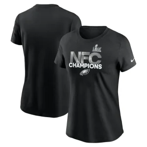 Philadelphia eagles nike womens 2024 nfc champions t shirt Black