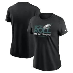 Philadelphia eagles nike womens 2024 nfc east division champions locker room trophy collection t shirt Black