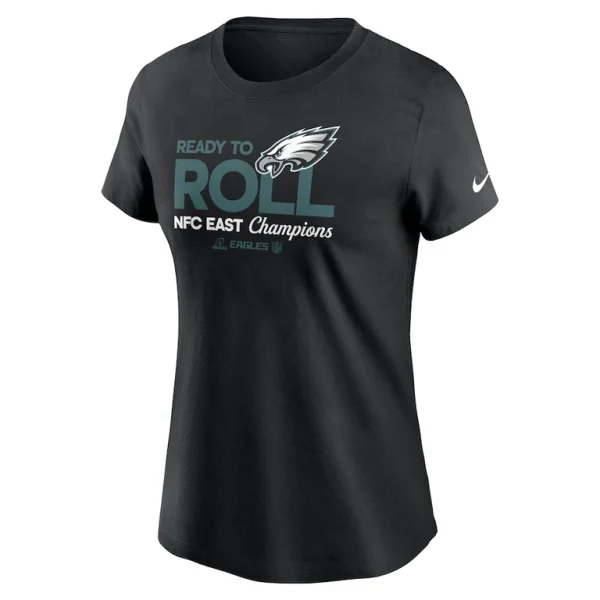Philadelphia eagles nike womens 2024 nfc east division champions locker room trophy collection t shirt Black M