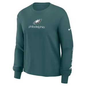 Philadelphia eagles nike womens boxy long sleeve t shirt Midnight green S
