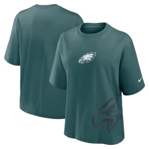 Philadelphia eagles nike womens boxy t shirt Midnight green