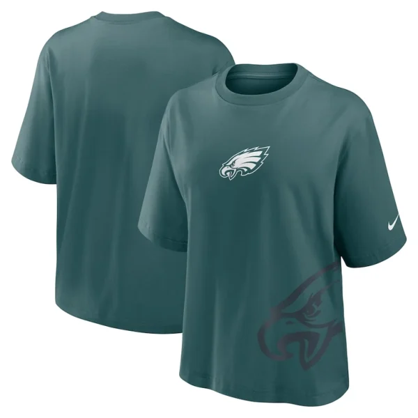Philadelphia eagles nike womens boxy t shirt Midnight green