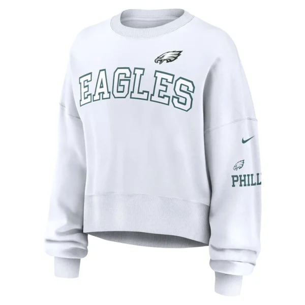 Philadelphia eagles nike womens oversized pullover sweatshirt White S