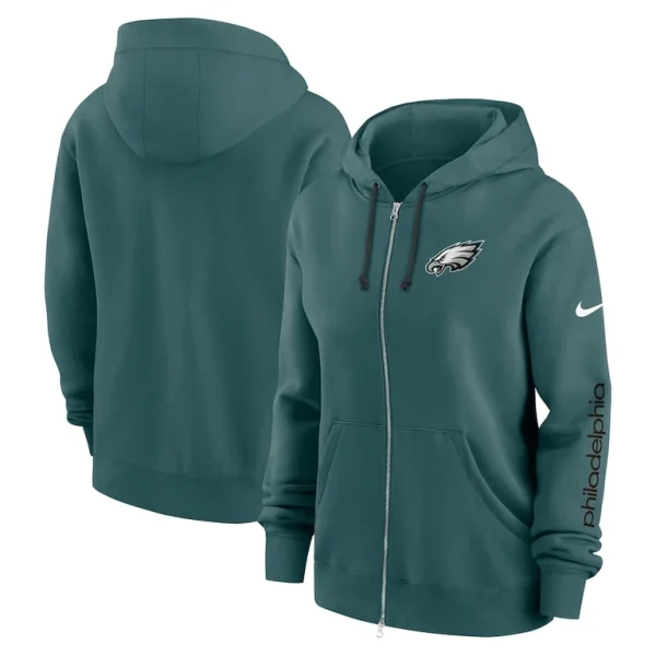 Philadelphia eagles nike womens plus size phoenix full zip hoodie Midnight green