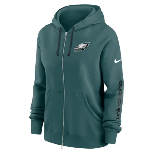 Philadelphia eagles nike womens plus size phoenix full zip hoodie Midnight green Plus 2X