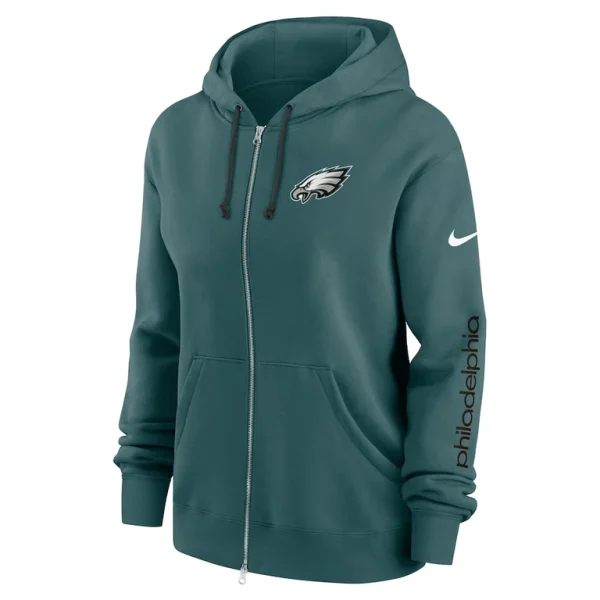 Philadelphia eagles nike womens plus size phoenix full zip hoodie Midnight green Plus 2X