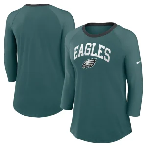Philadelphia eagles nike womens raglan 34 sleeve t shirt Midnight green