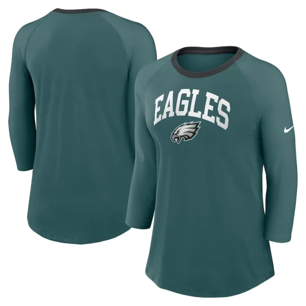 Philadelphia eagles nike womens raglan 34 sleeve t shirt Midnight green