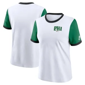 Philadelphia eagles nike womens rewind ringer t shirt Whitekelly green