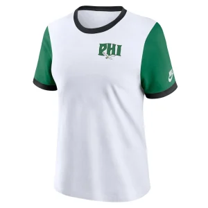 Philadelphia eagles nike womens rewind ringer t shirt Whitekelly green S
