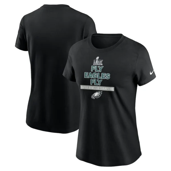 Philadelphia eagles nike womens super bowl lix champions local t shirt Black