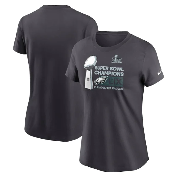 Philadelphia eagles nike womens super bowl lix champions locker room trophy collection t shirt anthracite Multi