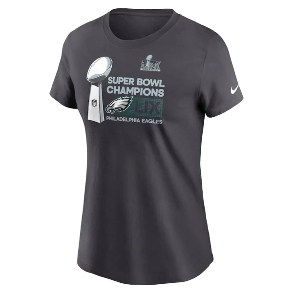 Philadelphia eagles nike womens super bowl lix champions locker room trophy collection t shirt anthracite Multi M