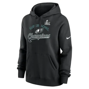 Philadelphia eagles nike womens super bowl lix champions tailsweep pullover hoodie Black L