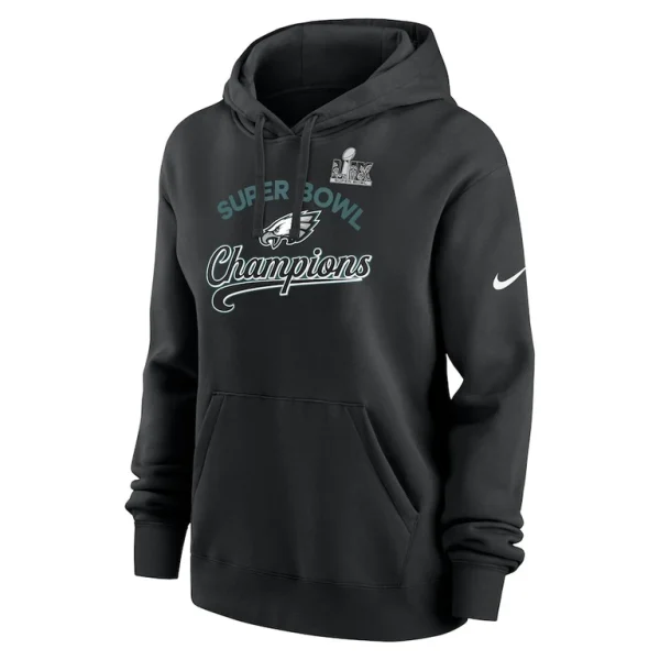Philadelphia eagles nike womens super bowl lix champions tailsweep pullover hoodie Black L