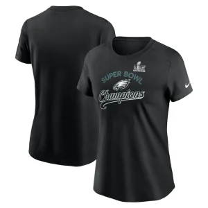 Philadelphia eagles nike womens super bowl lix champions tailsweep t shirt Black