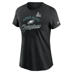 Philadelphia eagles nike womens super bowl lix champions tailsweep t shirt Black M